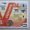 2015 VE Day 70th Anniversary Silver 5 Pounds Coin Cover - Westminster First Day Cover