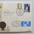 1998 75 Royal Years The Queen Mother Florin Coin Cover - UK Benham PNC First Day Covers Signed