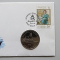 1989 Guernsey Royal Visit HM Queen Elizabeth II 2 Pounds Coin Cover - First Day Cover