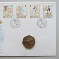 1989 Christmas 1989 Isle of Man 50p Pence Coin Cover - IOM First Day Cover