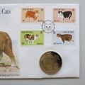 1989 Manx Cats Isle of Man 1 Crown Coin Cover - IOM Post Office First Day Cover