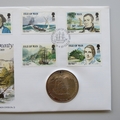 1989 Mutiny on the Bounty Isle of Man 1 Crown Coin Cover - IOM First Day Cover