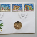 1989 Gibraltar Christmas 1989 50p Pence Coin Cover - First Day Cover