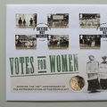 2018 Votes For Women 50p Pence Coin Cover - Westminster First Day Covers