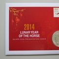 2014 Lunar Year of the Horse 1oz Silver 2 Pounds Coin Cover - Westminster First Day Covers