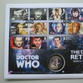 2014 BBC Doctor Who The Doctor Returns Medal Cover - Westminster First Day Covers