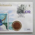 1993 Rule Britannia One Penny Coin Cover - UK First Day Covers