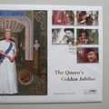 2001 The Queen's Golden Jubilee 100 Days To Go Gold Sovereign Coin Cover - Westminster First Day Cover