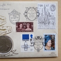 1997 The Reign of King George VI 1 Crown Coin Cover - Benham First Day Cover - Signed