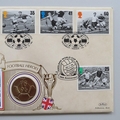 1996 British Football Heroes 2 Pounds Coin Cover - Benham First Day Covers