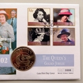 2002 The Queen's Golden Jubilee 50p Pence Coin Cover - Barbados First Day Cover