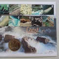 2002 British Coastlines 1 Crown Coin Cover - Westminster Collection UK First Day Covers