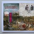 2015 Battle of Waterloo 200th Anniversary Silver 5 Pounds Coin Cover - UK First Day Covers