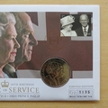 2011 Lifetime of Service HM QE II 5 Pounds Coin Cover - First Day Covers by Mercury