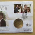 2011 Prince William & Kate Royal Wedding 5 Pounds Coin Cover - First Day Covers