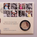 2012 The Diamond Jubilee  Silver Proof 5 Pounds Coin Cover - UK First Day Cover