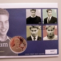 2003 Prince William of Wales 21st Birthday Silver 5 Pounds Coin Cover - UK First Day PNC Cover