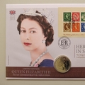 2015 Her Majesty In Service 1oz Fine Silver Britannia Coin Cover - UK PNC First Day Cover