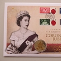 2013 The Queen's Coronation Jubilee Silver 5 Pounds Coin Cover - UK PNC First Day Cover