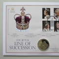 2013 The Royal Line of Succession Silver Proof 5 Dollar Coin Cover - UK PNC First Day Cover