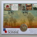 2016 The Battle of the Somme Centenary Silver Proof 5 Pounds Coin Cover - UK PNC First Day Cover