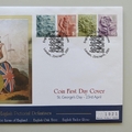 2001 The English Pictorial Definitives 50p Pence Coin Cover - First Day Cover Mercury