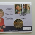 2005 HRH Prince Charles & Camilla Royal Wedding Medal Cover - UK PNC First Day Covers