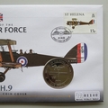 2008 History of the RAF AIRCO DH9 Crown Coin Cover - St Helena PNC First Day Covers