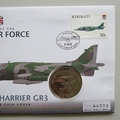 2008 History of the RAF Hawker Harrier GR3 Crown Coin Cover - Kiribati PNC First Day Covers