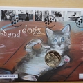 2001 Cats and Dogs Isle of Man Cat 1 Crown Coin Cover - First Day Cover Mercury