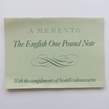 The English One Pound Note - Banknote Memento