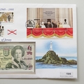 1995 Liberation of Jersey 50th Anniversary 1 Pound Banknote Cover - First Day Cover Mercury