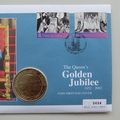 2003 The Queen's Golden Jubilee 5 Crowns Coin Cover - TDC PNC First Day Covers