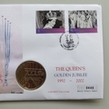 2003 The Queen's Golden Jubilee 1 Dollar Coin Cover - BIOT PNC First Day Coin Covers