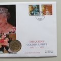 2002 The Queen's Golden Jubilee $1 Dollar Coin Cover - Guyana First Day PNC Covers