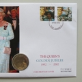 2002 The Queen's Golden Jubilee 1 Dollar Coin Cover - The Gambia PNC First Day Covers