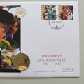 2002 The Queen's Golden Jubilee 50p Pence Coin Cover - Liberia PNC First Day Covers