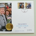2002 The Queen's Golden Jubilee 50p Coin Cover - Liberia First Day PNC Covers