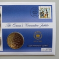 2003 Queen's Coronation Jubilee $1 Dollar Coin Cover - Isle of Man First Day PNC Covers