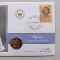2003 Queen's Coronation Jubilee 50p Pence Coin Cover - Papua New Guinea PNC Covers - ER