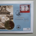 2003 The Queen's Coronation Jubilee 5 Crowns Coin Cover - St Helena PNC First Day Covers - Sceptre