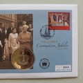 2003 The Queen's Coronation Jubilee 5 Crowns Coin Cover - St Helena PNC First Day Covers - Crown