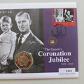 2003 The Queen's Coronation Jubilee 50p Pence Coin Cover - Kiribati PNC First Day Covers - ER