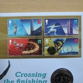 2012 London 2012  Crossing The Finishing Line 5 Pounds Coin Cover - Royal Mail First Day Cover