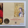 2003 The Queen's Coronation Jubilee Dollar Coin Cover - Gambia PNC First Day Covers - Flypast