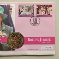 2003 Queen's Golden Jubilee 50p Pence Coin Cover - Bermuda First Day PNC Covers