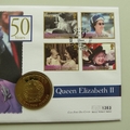 2002 Queen's 50 Years Golden Jubilee 50p Coin Cover - Falkland Islands PNC First Day Covers