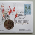 2001 Queen's Golden Jubilee 50p Pence Coin & 39p Stamp Cover - Isle of Man PNC First Day Covers