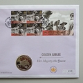 2002 Golden Jubilee of HM The Queen Silver 50p Pence Coin Cover - Gibraltar First Day Covers