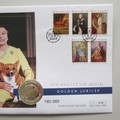 2002 The Queen's Golden Jubilee Silver Proof 50p Coin Cover - Isle of Man PNC First Day Coin Covers